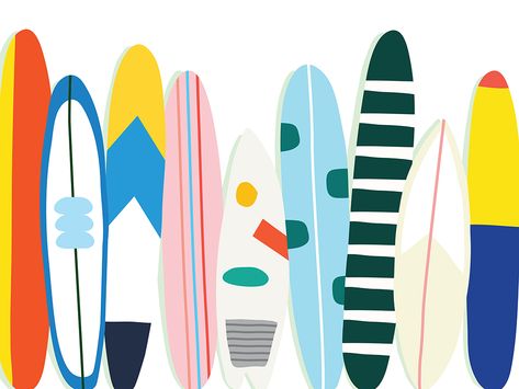 Surfboard Painting, Surf Painting, Beach Illustration, Posca Art, Surfboard Art, Surf Art, 로고 디자인, Limited Edition Prints, Drawing Ideas