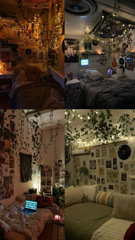 Mushroomcore Room, Gremlincore Room, Goblincore Aesthetic Room, Goblin Core Room, Goblincore Bedroom, Mushroom Bedroom, Grunge Room Ideas, Goblincore Room, Blanket Forts