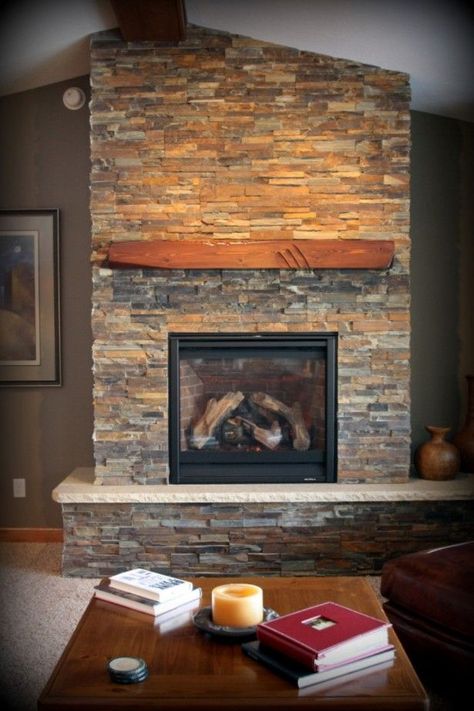 17 Best ideas about Slate Fireplace on Pinterest | Slate fireplace ... Wall Remodel, Ledger Stone, Simple Fireplace, Cool Interior, Slate Fireplace, Fireplaces Ideas, Fireplace Shelves, Candles In Fireplace, Shiplap Fireplace