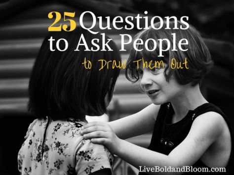 25 Questions to Ask People (and Yourself) Questions To Ask People, People To Draw, 25 Questions, School Social Work, Fun Questions To Ask, Deep Questions, Getting To Know Someone, Writing Characters, Personal Coach