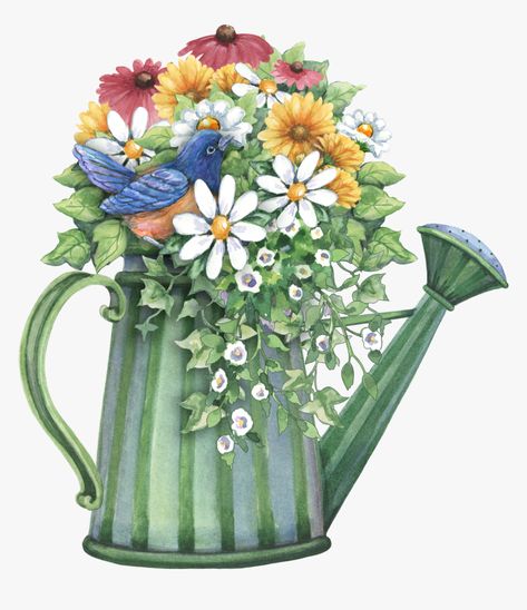 Decoupage Vintage, Flower Clipart, Country Art, 5d Diamond Painting, Watering Can, Watercolor Flowers, Decorative Painting, Diamond Painting, Flower Painting