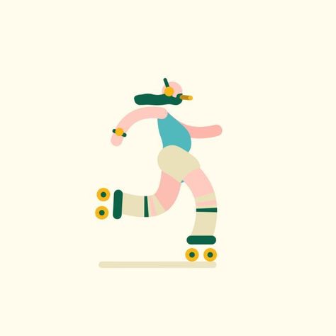 Roller Skates Illustration, Vector Drawing, Roller Skate, Roller Skates, Roller Skating, Motion Design, Motion Graphics, Mood Board, Vision Board