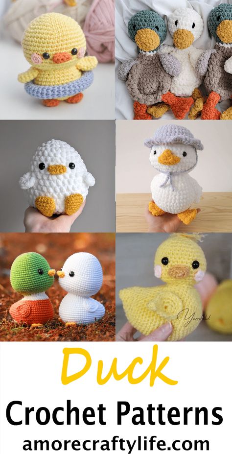 Crochet Flat Duck Pattern Free, Crochet Duck With Frog Floatie, Chunky Duck Crochet Pattern Free, Duckling Crochet Pattern Free, Crochet Duck Plushie Free Pattern, Crochet Ducky Pattern Free, Small Duck Crochet Pattern, Small Crochet Duck Pattern Free, Crochet Swinging Duck Free Pattern