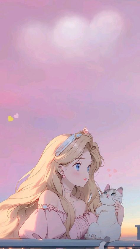 Anime Wallpapers Aesthetic Girly, Anime Girlies Wallpaper, Cute Anime Girlies Pfp, Kawaii Ipad Wallpaper, Samsung Wallpapers, Phone Wallpaper Pastel, Christian Drawings, Disney Princess Fan Art, Pink Wallpaper Girly