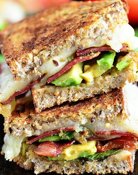 Epic Sandwiches, Avocado Grilled Cheese, Bacon Grilled Cheese Sandwich, Grilled Cheese Sloppy Joe, Easy Sandwich, Bacon Grilled Cheese, Fitness Meals, Leftover Turkey Recipes, Grilled Sandwich