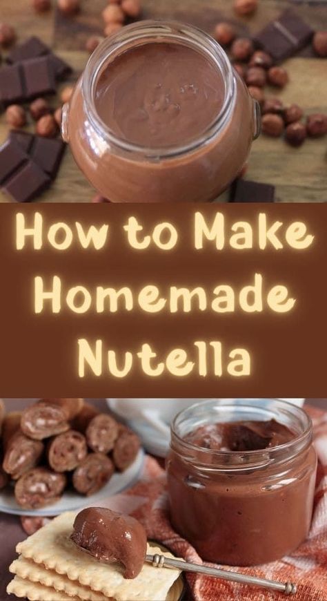 This recipe will help you quickly prepare your favorite Nutella at home. It tastes better than the store-bought version and doesn't contain any harmful additives. It's a 100% natural product! Perfect for a quick breakfast. Spread it on a slice of toast, or you can even make some croutons, and enjoy it with a cup of coffee or tea. You can also take these sandwiches to work or pack them for your children's school lunch. And how delicious is chocolate spread on pancakes and fritters! Dessert Hacks, Breakfast Spread, Bigger Bolder Baking, Homemade Nutella, Chocolate Spread, Croutons, A Cup Of Coffee, How To Make Homemade, School Lunch