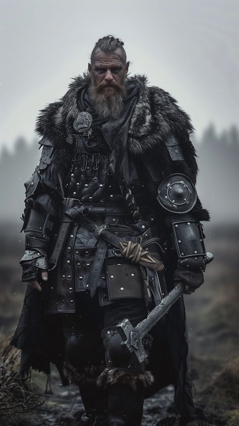 Follow for more!! Viking Pose Reference, Vikings Reference, Viking Aesthetic Male, Viking Oc Male, Viking Kingdom, Viking Warrior Art, Skyrim Builds, Viking Portrait, Viking Warrior Men