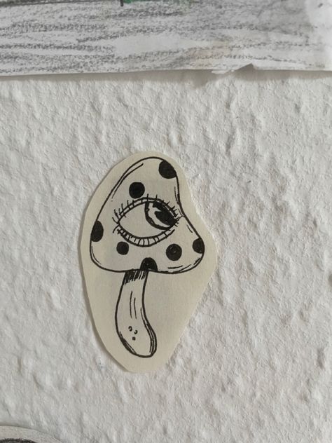 Eye Mushroom Tattoo, Mushroom With Eyes Tattoo, Eye Mushroom, Mushroom Eye Drawing, Tiny Mushroom Drawing, Mushroom With Eyes Drawing, Mushroom With Eyes, Mushroom Eye Tattoo, Mushroom Person Tattoo