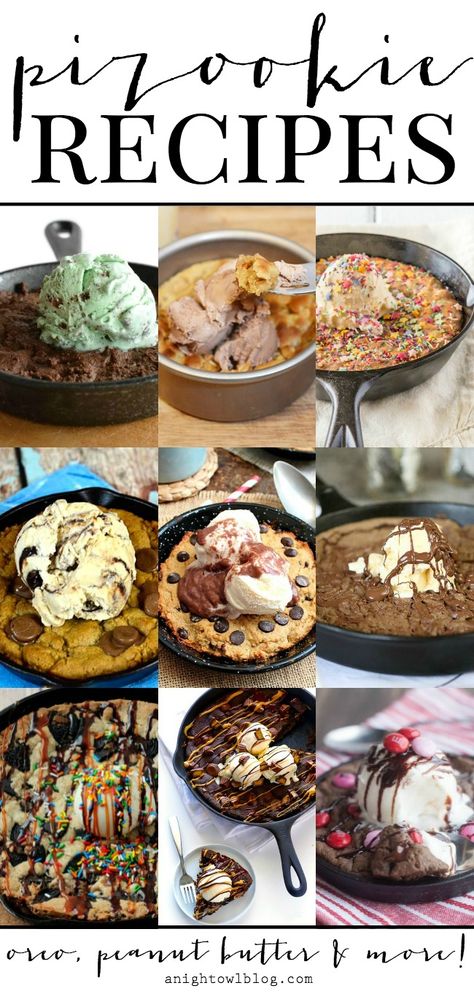 15+ Delicious Pizookie Recipes | anightowlblog.com Bjs Salted Caramel Pizookie Recipe, Copycat Bjs Pizookie, Homemade Pizookie Easy, Panookie Recipe, Mini Pizookie Recipe, Bjs Pizookie Recipe, Pizookie Recipe Premade Cookie Dough, Pizookie Recipe Easy, Salted Caramel Pizookie Recipe