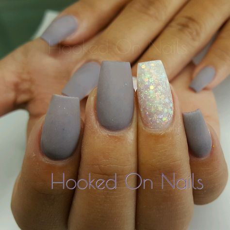 Lilac Grey Nails, Mat Purple Nails, Purple Gray Nails, Light Gray Nails, Grey Matte Nails, Taupe Nails, Light Purple Nails, Grey Nail Designs, Square Nail Designs