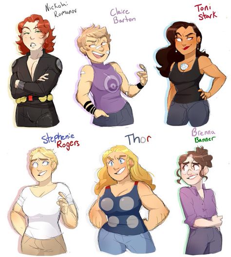 Gender bent avengers << I like how Thor is just still Thor XD But would Thor Odinson be Thor Odindatter? Mcu Genderbend, Genderbent Marvel, Marvel Genderbend, Feminine Suits, Little Hero Au, Marvel Comics Women, Gender Bend, Univers Dc, Funny Marvel Memes