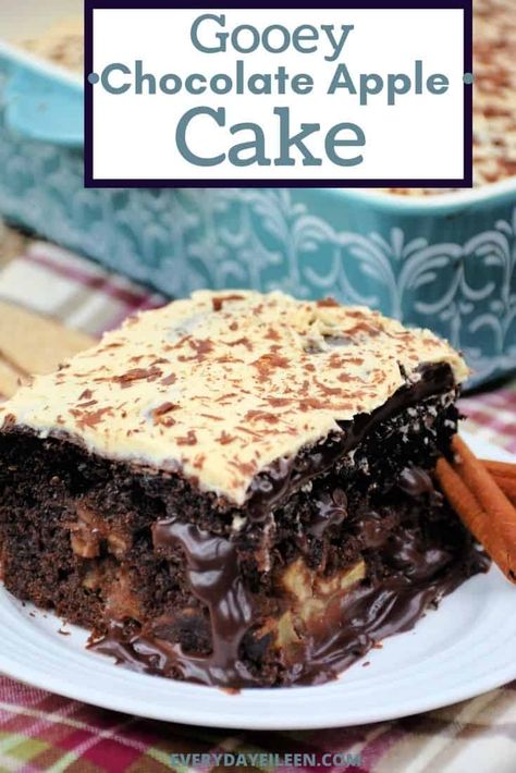 Cocoa Apple Cake Recipe, Chocolate Apple Desserts, Chocolate Apple Cake, Apple Chocolate Desserts, Apple Chocolate Cake, Chocolate Apple Cake Recipe, Chocolate From Cocoa Powder, Homemade Caramel Frosting, Apple Chocolate