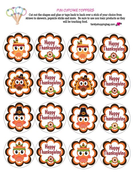 Cupcake Tops Thanksgiving Thanksgiving Cupcake Toppers, Thanksgiving Party Decorations, Pooh Invitation, Thanksgiving Cupcakes, Cupcake Wraps, Cupcake Toppers Printable, Easter Cupcakes, Cupcake Wrappers, Thanksgiving Parties