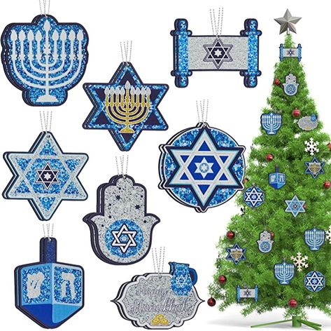 24 Pieces Hanukkah Tree Decorations Chanukah Ornaments Hannukah Decor Hanukkah Ornaments for Tree Hanukkah Decorations Chanukah Tree Ornaments Menorah Star of David Wood Cutouts for Holiday Decoration : Amazon.ca: Home Hanukkah Tree, Hanukkah Ornaments, Hanukkah Bush, David Wood, Hanukkah Crafts, Chanukah Decor, Hanukkah Decorations, Glitter Ornaments, Happy Hanukkah