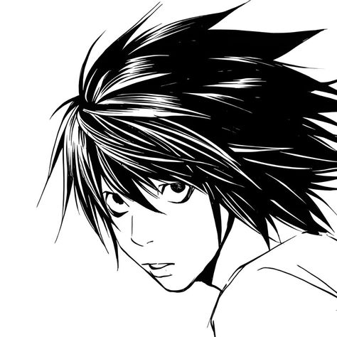 L Lawliet Manga, L Icon, Afro Samurai, Beautiful Black Hair, L Lawliet, Manga Icons, Collage Design, Drawing Reference Poses, Cute Photos