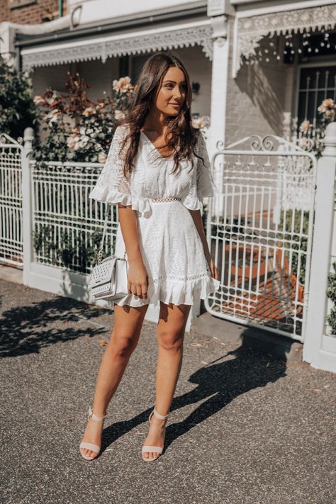 White linen dress summer