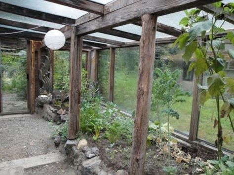 Sun room/green house, Earth House, by SunRay Kelly. Kelly's Treehouse, Kelly’s Treehouse, Indoor Jungle, Earth Homes, Outdoor Inspirations, Handmade Home, Garden Arch, New World, House Tours