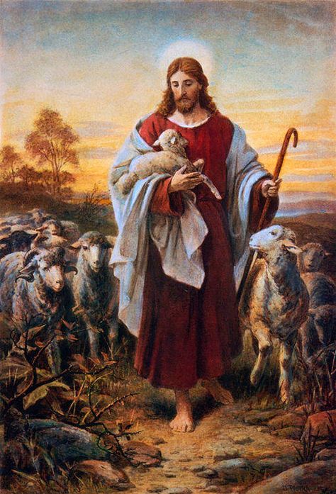 Good Shepherd Sunday - Jesus said: “I am the good shepherd. A good shepherd lays down his life for the sheep. A hired man, who is not a shepherd and whose sheep are not his own, sees a wolf coming and leaves the sheep and runs away…” John 10:11-12  Jesus offers a clear contrast among shepherds.  This would apply to priests, parents and all of us in our own unique way. Continue: https://catholic-daily-reflections.com/2018/04/21/good-shepherd-sunday-2/ Electronics Pattern, Good Shepherd, Jesus Wallpaper, Jesus Painting, Vintage Apple, The Good Shepherd, Hur Man Målar, Jesus Images, Jesus Is Lord