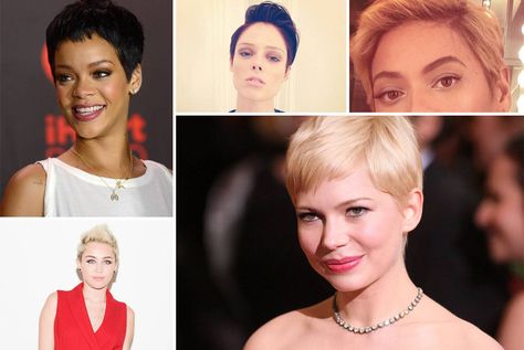 Michelle Williams Pixie, Halle Berry Pixie, Celebrity Pixie Cut, Pixie Haircut Styles, Medium Hair Styles For Women, Curly Pixie Cuts, Martin Gore, Messy Pixie Cuts, Long Pixie Cuts