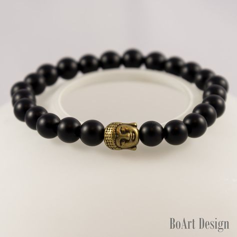 Men Beaded Bracelet, Black Obsidian Bracelet, Mens Bracelet Black, Buddha Bracelets, Obsidian Bracelet, Lava Stone Bracelet, Black Onyx Bracelet, Pave Beads, Men Bracelet