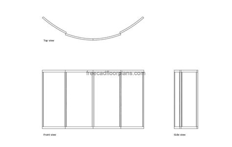 Curved Sliding Door - Free CAD Drawings Curved Sliding Door, Pool Houses Plans, Minotti Furniture, House Plans Design, Floor Plans House, Wooden Sliding Doors, One Storey House, Door Plan, Swimming Pool House