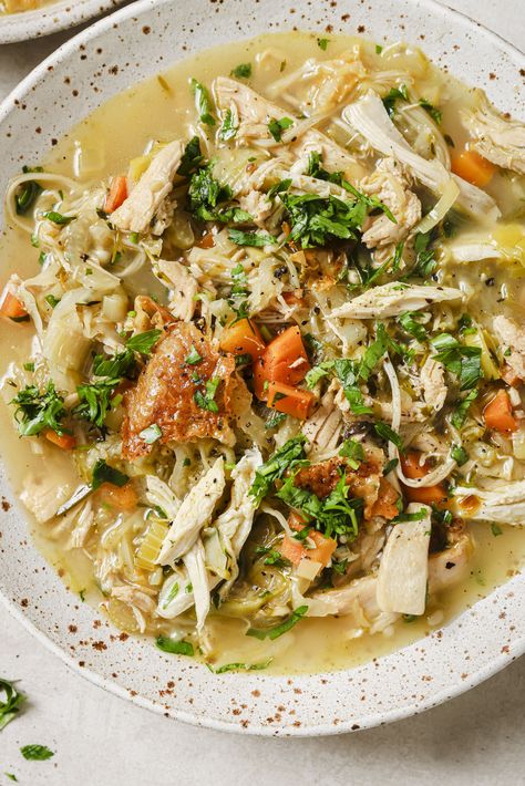 Healthy Chicken Soup - Modern Food Stories Asparagus Chicken Soup, Chicken Fennel, Chicken Broth Soup, Asparagus Chicken, Healthy Chicken Soup, Broth Soup, Fall Favorites Recipes, Roast Pumpkin Soup, Main Salad