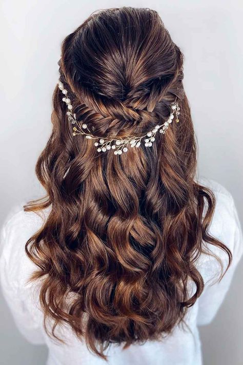 Accessorized Long Formal Hairstyles With Fishtail Braids ❤ Check out formal hairstyles for long hair suggested by the best artists for your inspiration. These popular ideas are perfect for creating an evening look. #formalhairstylesforlonghair #lovehairstyles #hair #hairstyles #haircuts Formal Hairstyles Updo, Summer Magic, Formal Hairstyles For Long Hair, Prom Hairstyle, 2024 Prom, Hairstyle Inspiration, Haircut Hairstyle, Long Wavy Hair, Prom Hairstyles