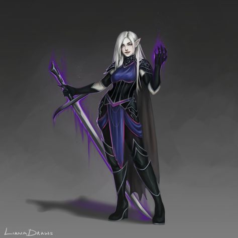 Twilight Domain Cleric, Drow Cleric, Mroczny Elf, Weiblicher Elf, Dnd Elves, Elf Characters, Female Elf, Dungeons And Dragons Characters, Dnd Art