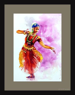 WATER COLOUR Classical Dancer Drawing, Watercolor Indian, Bharatanatyam Poses, Collage Des Photos, Dancer Painting, India Painting, Human Figure Sketches, Dancing Drawings, Kerala Mural Painting