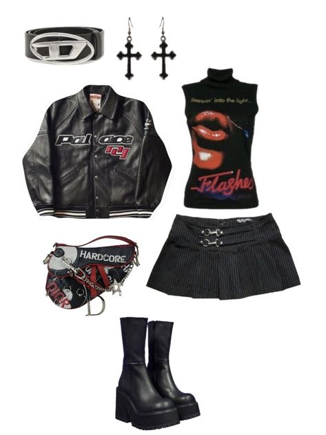 Garter Corset Top Outfit, Punk Club Outfit, Rock Star Girlfriend Outfit Aesthetic, Outfits Aesthetic Dark, P1harmony Concert Outfit, Concert Outfit Kpop, Jealous Girl, Show Outfits, Types Of Clothing Styles