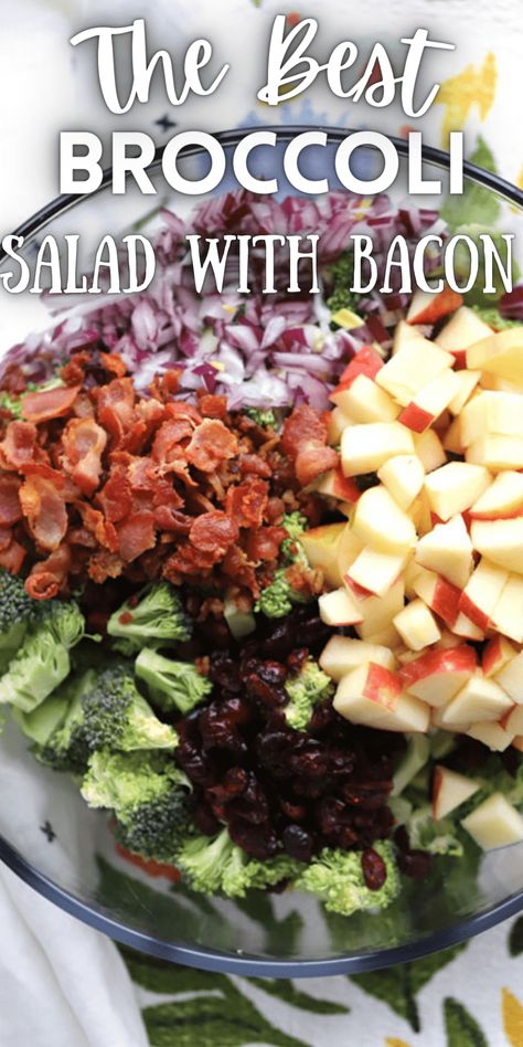 Broccoli Salad With Bacon Broccoli Salad Dressing Recipe, Broccoli Salad With Sunflower Seeds, Best Side Salad, Salad With Sunflower Seeds, Broccoli Salad Dressing, Dinner Broccoli, Raw Broccoli Salad, Best Broccoli Salad, Broccoli Salad With Bacon