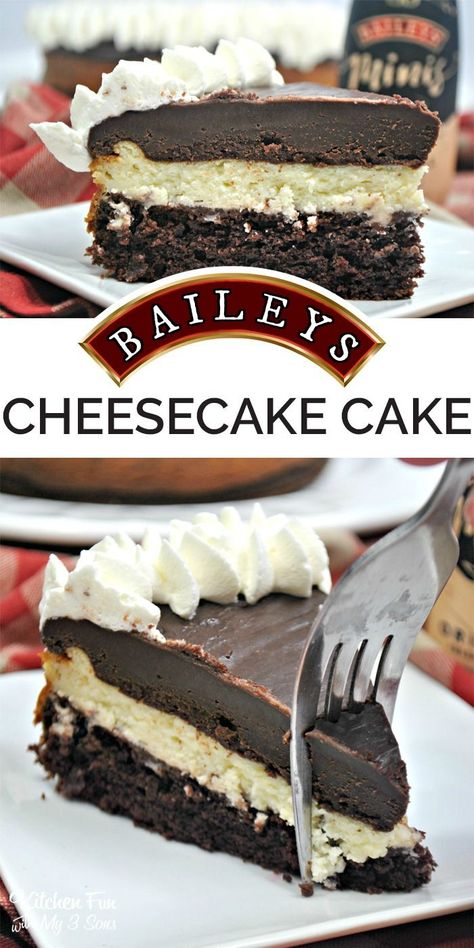 Yummy Baileys Cheesecake Cake - this is so good! #baileys #cheesecake #cake #chocolate #food #foodblogger #yummy Boozy Fudge, Christmas Cheesecake Recipes, Baileys Cheesecake, Baileys Recipes, Christmas Cheesecake, Cheesecake Cake, Baileys Irish Cream, Cheesecake Desserts, Köstliche Desserts