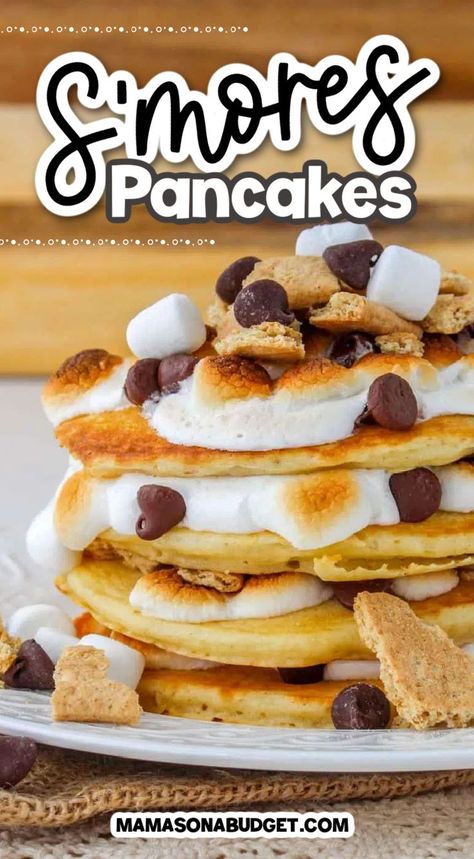 Smores Pancakes, Marshmallow Filling, Blue Velvet Cakes, Leftover Chicken Breast, One Pot Cooking, Slow Cooker Sweet Potatoes, Pancake Batter, Sweet Potato Casserole, Family Favorite Meals