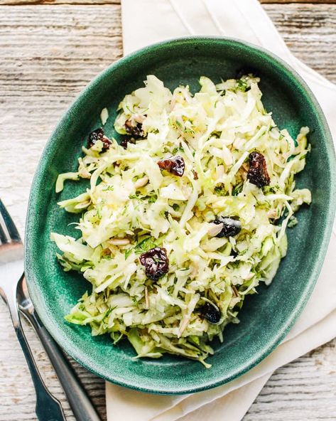 Recipe: Kohlrabi and Cabbage Salad with Maple Lemon Dressing | Kitchn Brisket Side Dishes, Brisket Sides, Best Cabbage Recipe, Kohlrabi Recipes, Thanksgiving Salad, Vegetarian Cabbage, Passover Recipes, Cabbage Salad, Diet Vegetarian