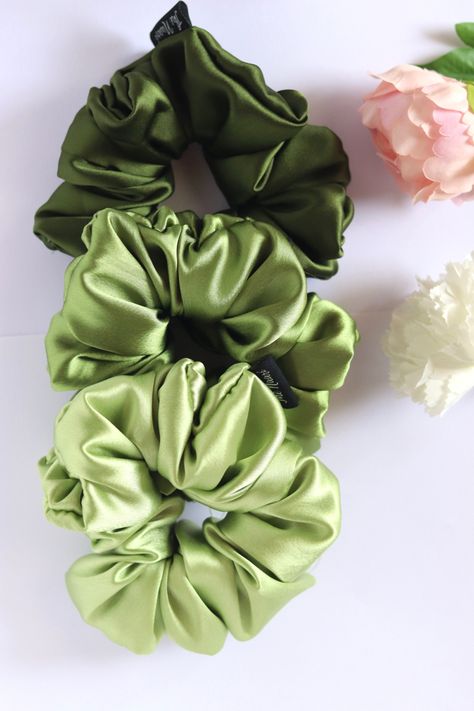 Pure satin Scrunchies Hair Accessories Diy Headband, Silk Hair Tie, Prevent Hair Breakage, Hair Accessories Headband, Diy Hair Scrunchies, Scrunchie Styles, Satin Scrunchies, Silk Scrunchies, Tie Hair