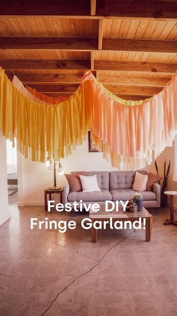 Fringe Garland, Halloween Tablecloth, Celebrate Good Times, Birthday Crafts, Festival Diy, Diy Garland, Family Crafts, 3rd Birthday Parties, Diy Party Decorations