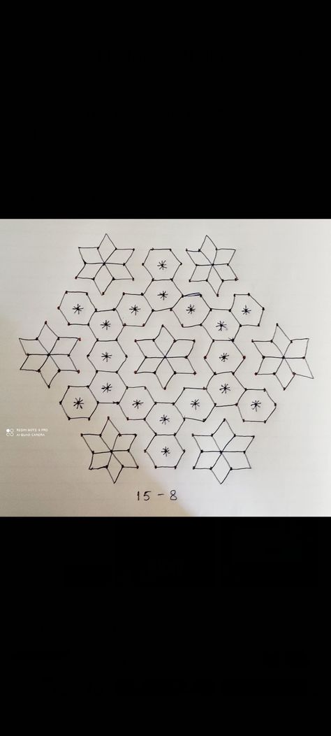 15 to 8 dotted rangoli 15×8 Rangoli Designs, 15 8 Rangoli, Dot Rangoli, Bond Paper Design, Rangoli Art, Big Rangoli Designs, Rangoli With Dots, Bond Paper, Rangoli Designs