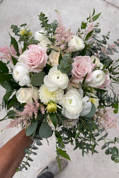 Pink White Wedding, Hand Tied Bouquet, White Wedding Bouquets, Bridal Bouquets, Wedding Bouquet, White Wedding, Bridal Bouquet, Soft Pink, Wedding Inspo