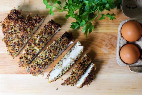 Quinoa Crusted Chicken - HUMBL HABITS Quinoa Crusted Chicken, Crispy Chicken Breast, Crusted Chicken, Crispy Chicken, Chia Seeds, Chia, Chicken Breast, Quinoa, Meal Prep