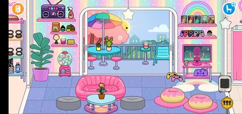 Toca World Aesthetic, Cool Room Ideas, Neon House, Minecraft Cottagecore, Apartment Ideas Living Room, Toca World, Netflix Shows To Watch, Toka Boka, Rainbow House