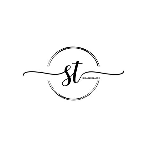 Initial ST feminine logo collections template. handwriting logo of initial signature, wedding, fashion, jewerly, boutique, floral and botanical with creative template for any company or business. Wedding Company Logo, Handwriting Logo, Wedding Company, Feminine Logo, Creative Graphic Design, Logo Collection, Creative Template, Wedding Fashion, Handwriting