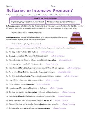 Next stop: Pinterest Reflexive Pronouns Worksheet, Intensive Pronouns, Pronoun Worksheet, Reflexive Pronouns, Pronouns Worksheet, Grammar For Kids, Grammar Worksheets, Sixth Grade, God Parents