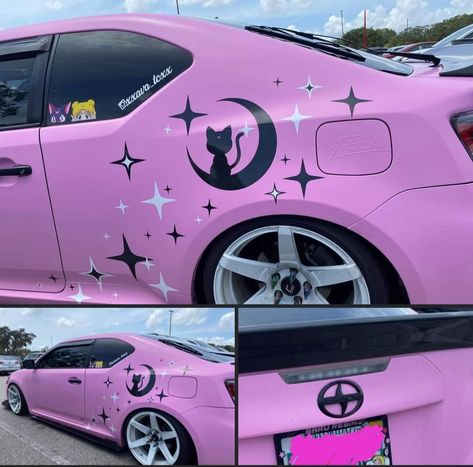 Pink Decals, Pink Car Interior, Princess Lifestyle, Car Pink, Pink Car Accessories, Car Fashion, Girly Car Accessories, Girly Car, Pink Car