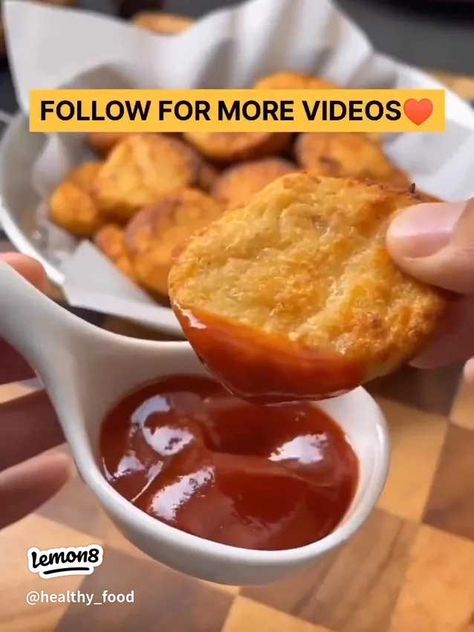 easy to make good foods | Article posted by Healthy | Lemon8 Easy Chicken Nugget Recipes, Healthy Chicken Nuggets, Easy Baby Food Recipes, Chicken Nugget Recipes, Nuggets Recipe, Tasty Recipes Videos, Easy Baking Recipes Desserts, Food Recepie, Delicious Chicken