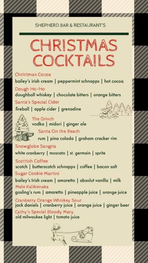 Christmas Drinks Whiskey, Winter Themed Alcoholic Drinks, Christmas Cocktail Names, Christmas Signature Cocktail, Xmas Drinks Christmas Cocktails, Christmas Shots Recipes, Winter Drinks Alcoholic, Xmas Drinks, Holiday Drinks Alcohol