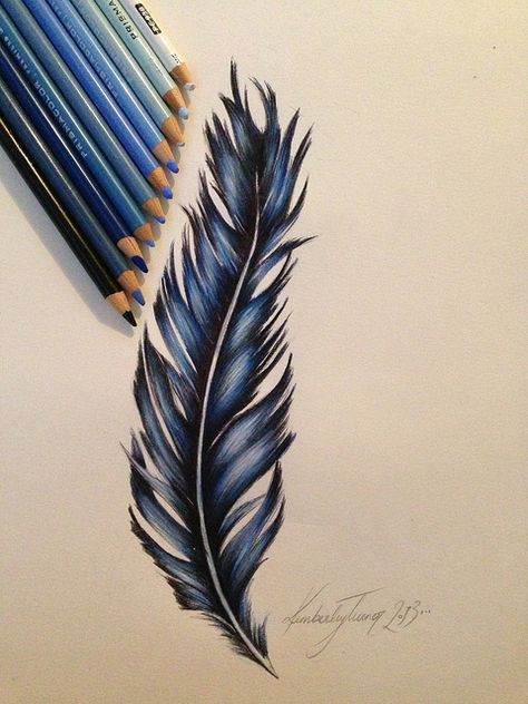 Have you tried drawing with prismacolor pencils yet? They are fantastic! Stop by the BYU Bookstore and pick some up! Feather Drawing, Feather Art, Prismacolor Pencils, Blue Feather, Feather Design, Color Pencil Drawing, Color Pencil Art, Beautiful Drawings, Drawing Tutorials