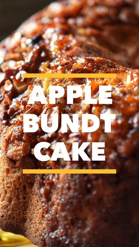 This delicious upside-down apple bundt cake is the perfect fall dessert. It's full of warm spices and apples, with a delicious topping that makes it extra special. This easy cake recipe is perfect for a weekend treat or a holiday gathering and will quickly become a family favorite. Easy Apple Bundt Cake, Apple Bunt Cake, Halloween Baking Recipes, Apple Bundt Cake Recipes, Bunt Cake Recipe, Apple Cake Recipe Easy, Upside Down Apple Cake, Easy Bundt Cake Recipes, Easy Cake Recipe