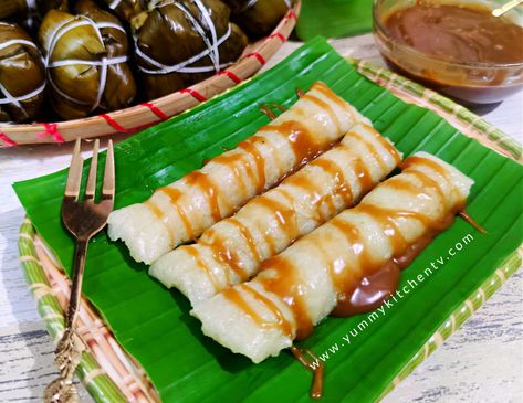 Suman Malagkit Recipe, Latik Recipe, Suman Recipe, Yummy Rice, Sticky Rice Cakes, Pinoy Recipe, Sticky Rice Cake, Rice Coconut, Yummy Kitchen