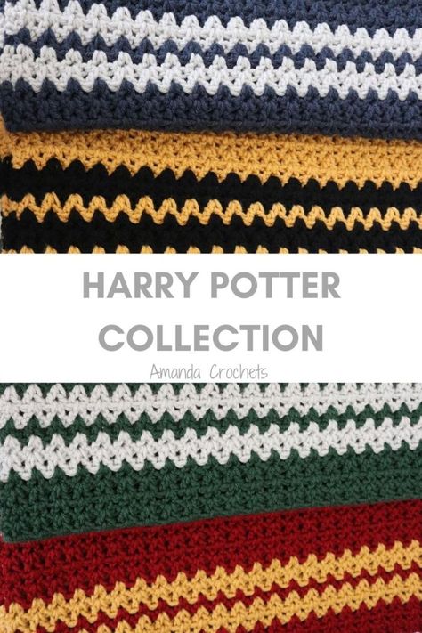 Crochet Pattern Harry Potter, Harry Potter Crochet Blanket, Easy Crochet Blanket Tutorial, Harry Potter Baby Blanket, Amanda Crochets, Harry Potter Knit, Harry Potter Blanket, Crochet Blanket Tutorial, Harry Potter Crochet