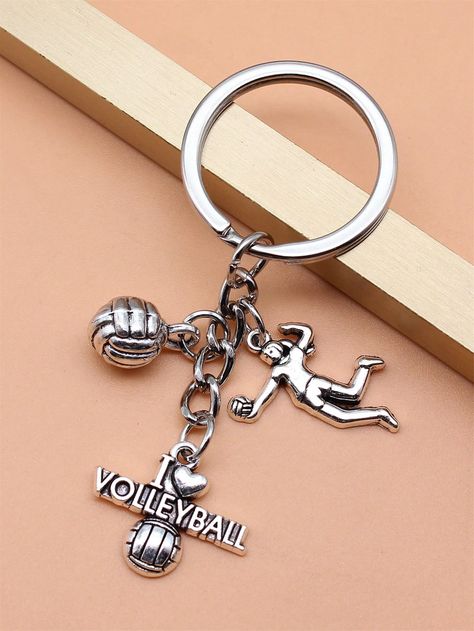 Volleyball Keychain I Love Volleyball Keychain Mini Keychain Sports Keychain Bag Pendant AccessoryI discovered amazing products on SHEIN.com, come check them out! Volleyball Keychain, Volleyball Accessories, Volleyball Team Gifts, Volleyball Bag, Volleyball Memes, Volleyball Setter, Love Volleyball, Volleyball Workouts, Mini Keychain